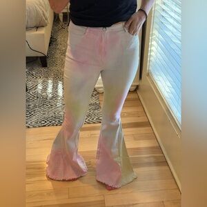 Chrysanthemum Tie Dye bell bottoms! Size small!